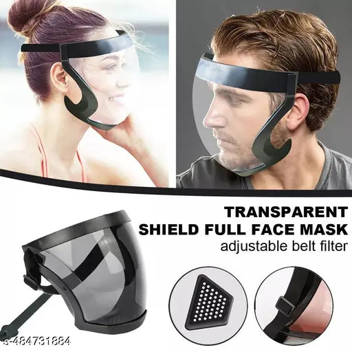 Anti-Fog Full Face Shield Upgraded, Impact & Wind Resistant Cycling Mask with Adjustable Fit, Transparent Protection for Outdoor & Kitchen Use, Heat & Blue Light Blocking